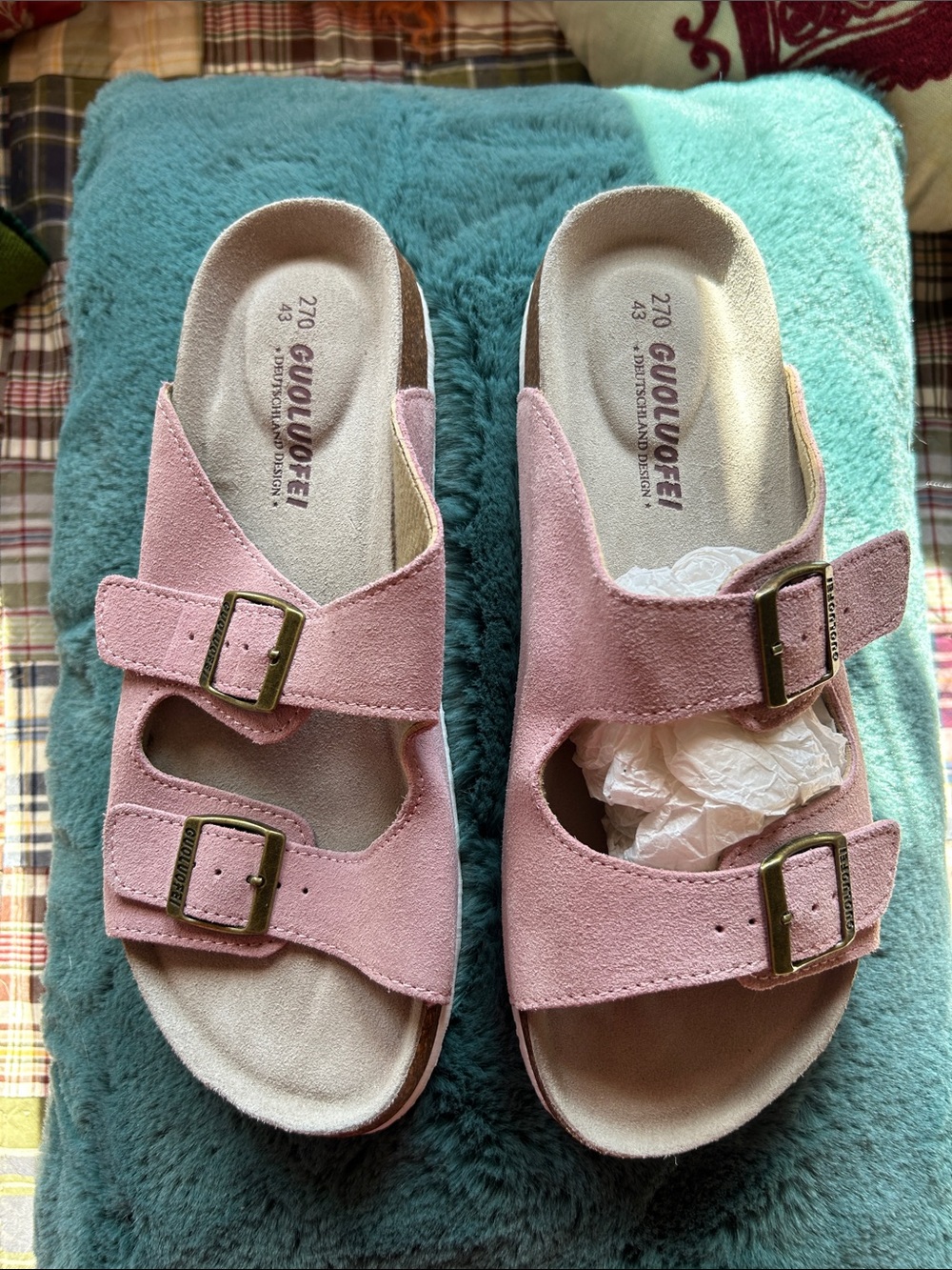 Suede Adjustable Buckle Sandals